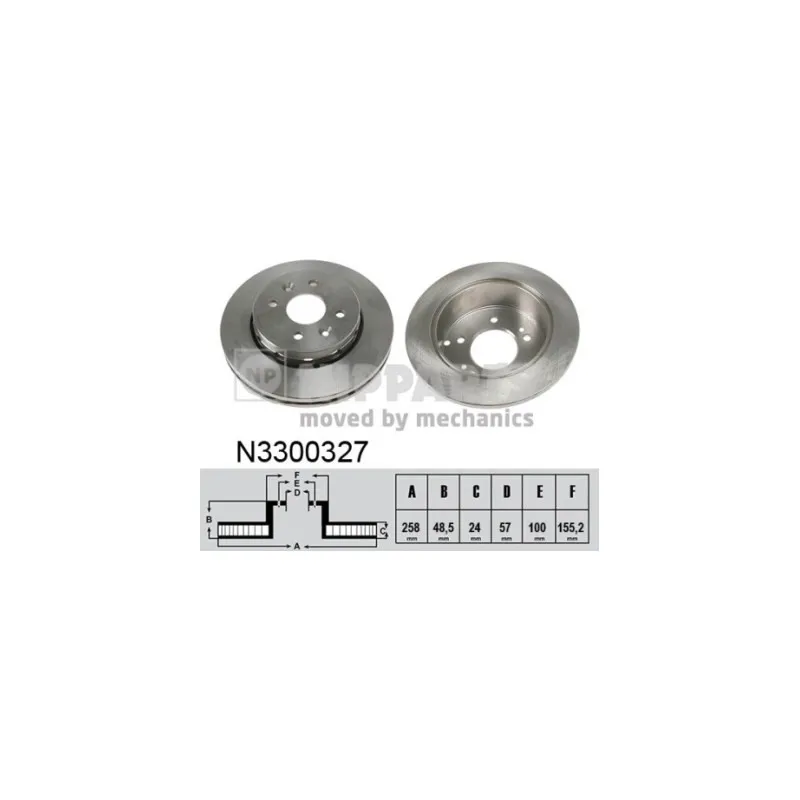 Jeu de 2 disques de frein avant NIPPARTS N3300327