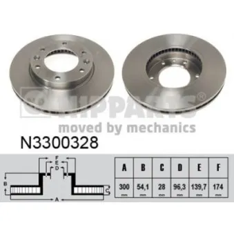 Jeu de 2 disques de frein avant NIPPARTS N3300328