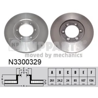 Jeu de 2 disques de frein avant NIPPARTS N3300329