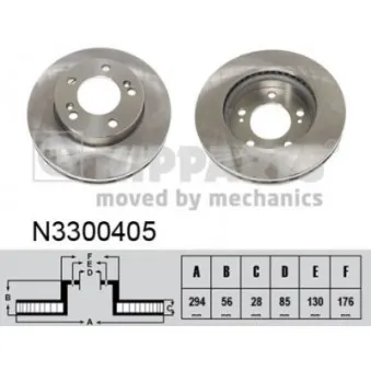 Jeu de 2 disques de frein avant NIPPARTS N3300405