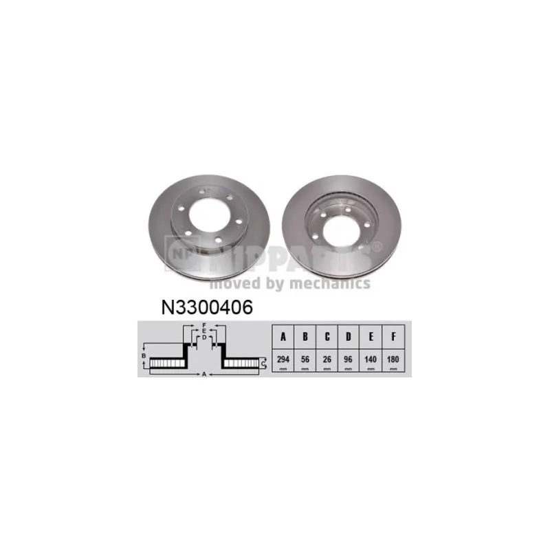 Jeu de 2 disques de frein avant NIPPARTS N3300406