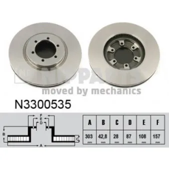 Jeu de 2 disques de frein avant NIPPARTS N3300535