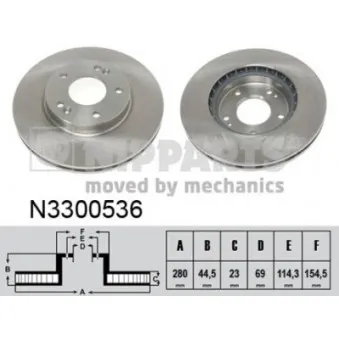 Jeu de 2 disques de frein avant NIPPARTS N3300536