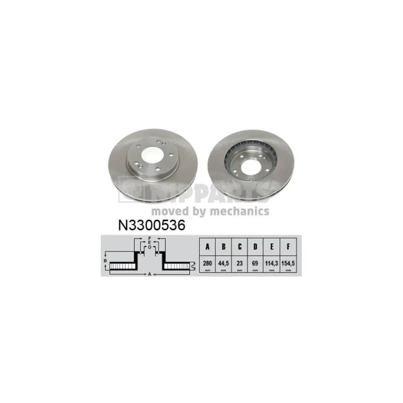 Jeu de 2 disques de frein avant NIPPARTS N3300536