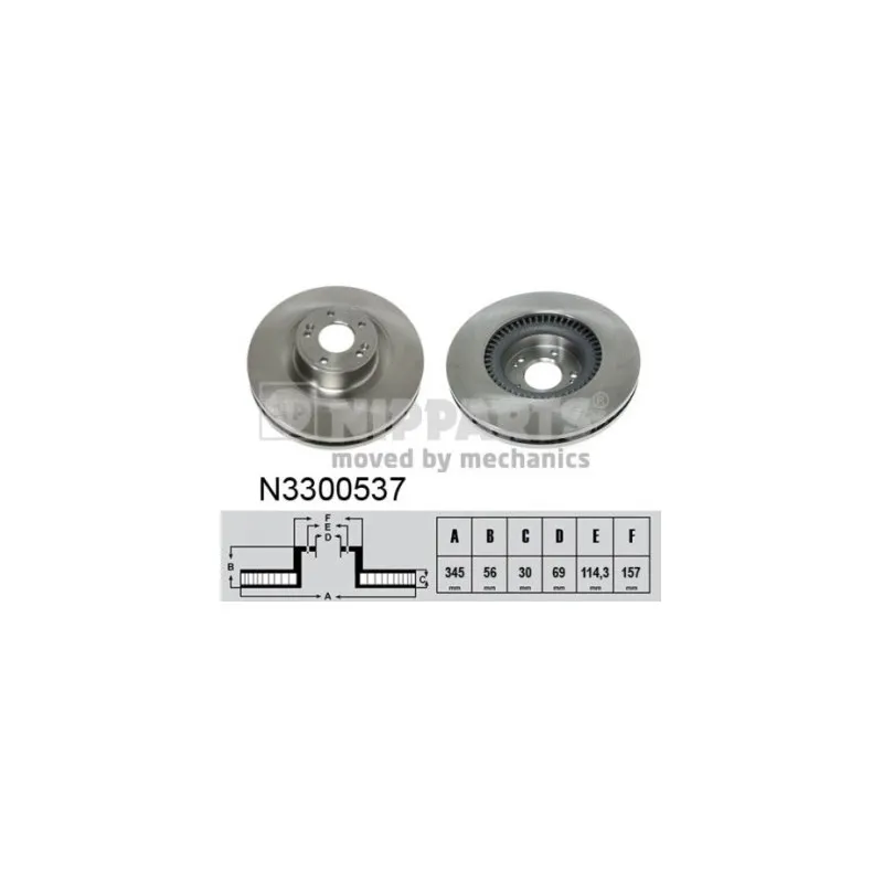 Jeu de 2 disques de frein avant NIPPARTS N3300537