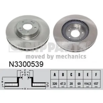 Jeu de 2 disques de frein avant NIPPARTS N3300539