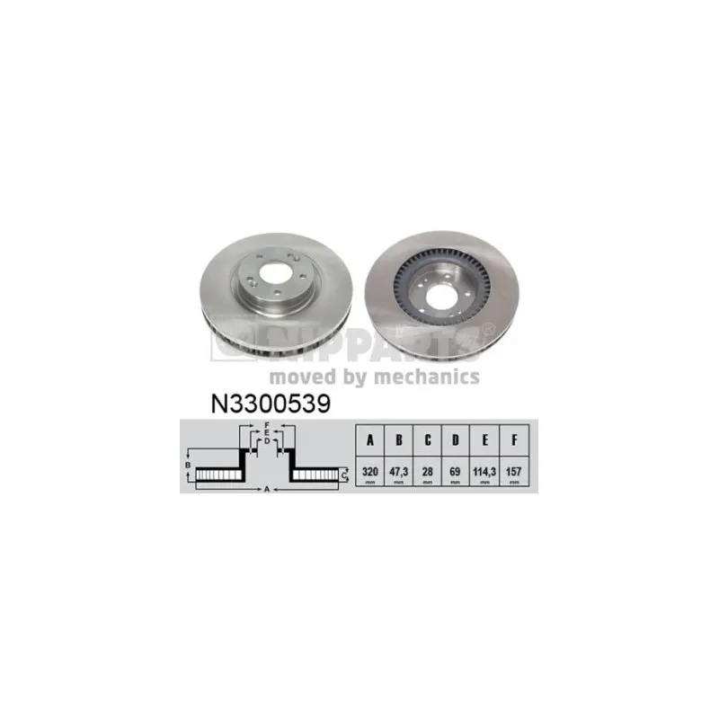 Jeu de 2 disques de frein avant NIPPARTS N3300539