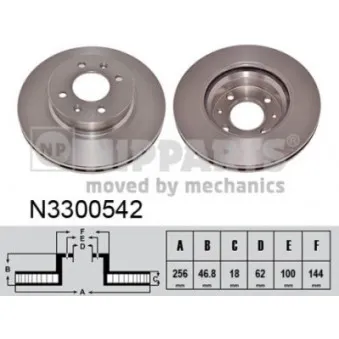 Jeu de 2 disques de frein avant NIPPARTS N3300542