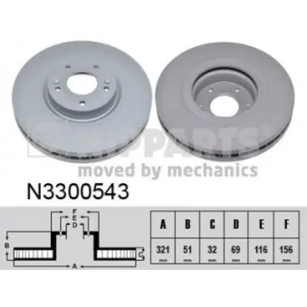 Jeu de 2 disques de frein avant NIPPARTS N3300543