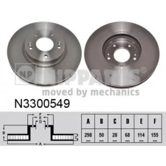 Jeu de 2 disques de frein avant NIPPARTS N3300549