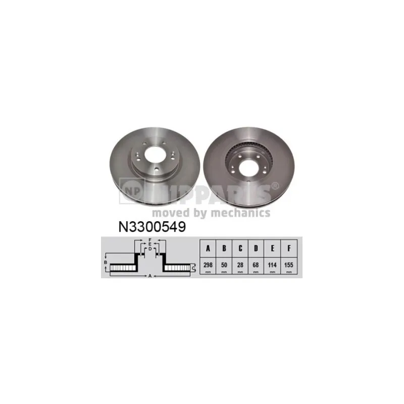 Jeu de 2 disques de frein avant NIPPARTS N3300549