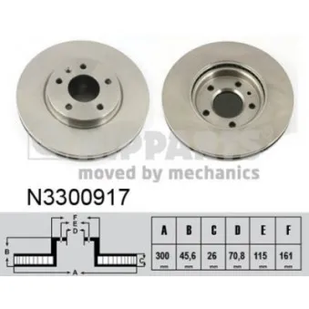 Jeu de 2 disques de frein avant NIPPARTS N3300917
