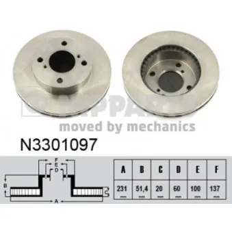 Jeu de 2 disques de frein avant NIPPARTS N3301097