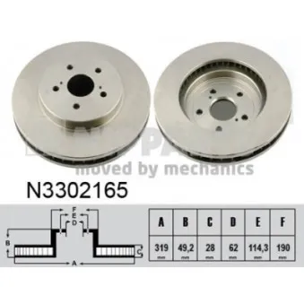 Jeu de 2 disques de frein avant NIPPARTS N3302165