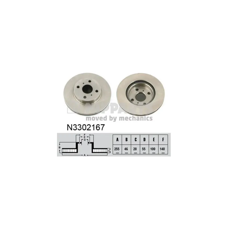 Jeu de 2 disques de frein avant NIPPARTS N3302167
