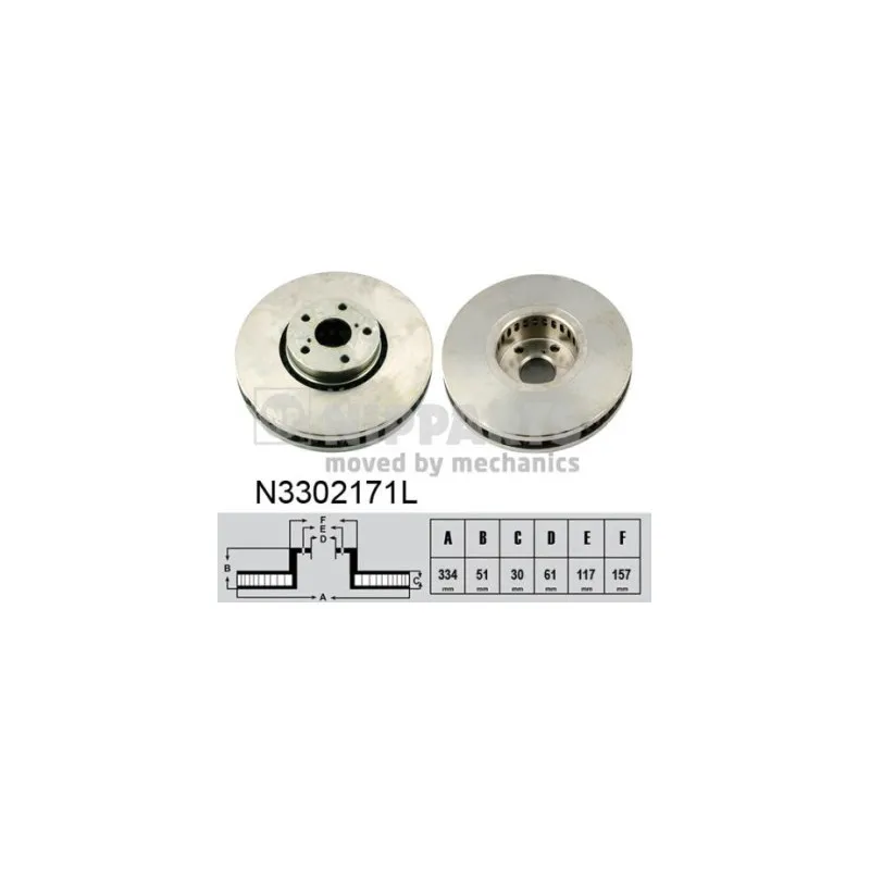 Disque de frein avant gauche NIPPARTS N3302171L