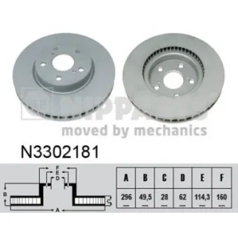 Jeu de 2 disques de frein avant NIPPARTS N3302181