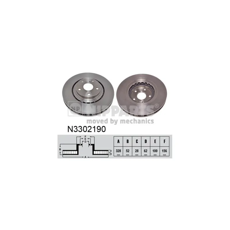 Jeu de 2 disques de frein avant NIPPARTS N3302190