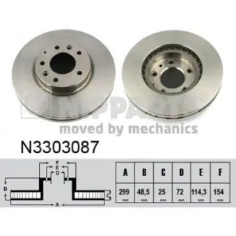 Jeu de 2 disques de frein avant NIPPARTS N3303087