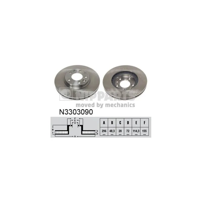 Jeu de 2 disques de frein avant NIPPARTS N3303090