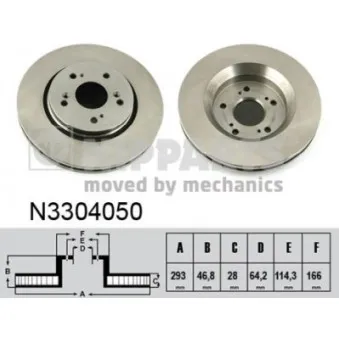 Jeu de 2 disques de frein avant NIPPARTS N3304050