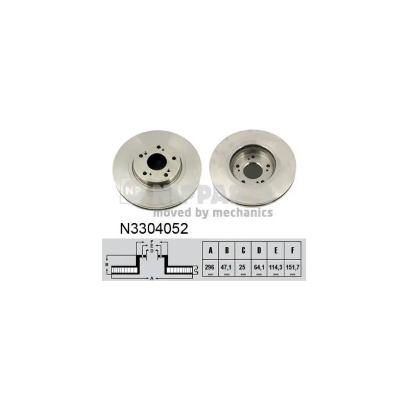 Jeu de 2 disques de frein avant NIPPARTS N3304052