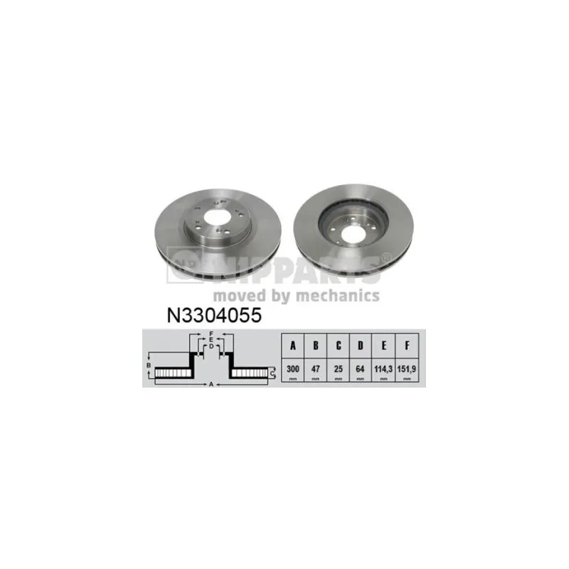 Jeu de 2 disques de frein avant NIPPARTS N3304055