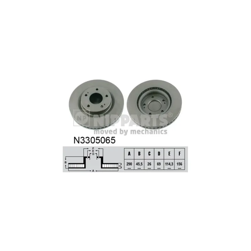 Jeu de 2 disques de frein avant NIPPARTS N3305065