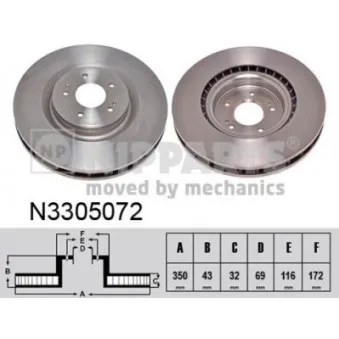 Jeu de 2 disques de frein avant NIPPARTS