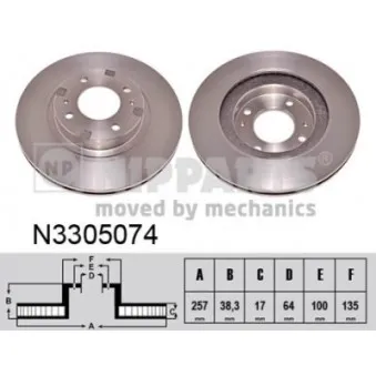 Jeu de 2 disques de frein avant NIPPARTS