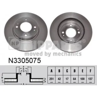 Jeu de 2 disques de frein avant NIPPARTS