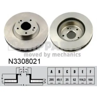 Jeu de 2 disques de frein avant NIPPARTS N3308021