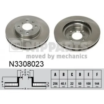 Jeu de 2 disques de frein avant NIPPARTS N3308023