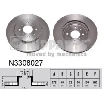 Jeu de 2 disques de frein avant NIPPARTS N3308027