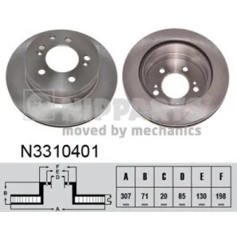 Jeu de 2 disques de frein arrière NIPPARTS N3310401