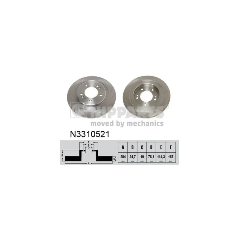 Jeu de 2 disques de frein arrière NIPPARTS N3310521