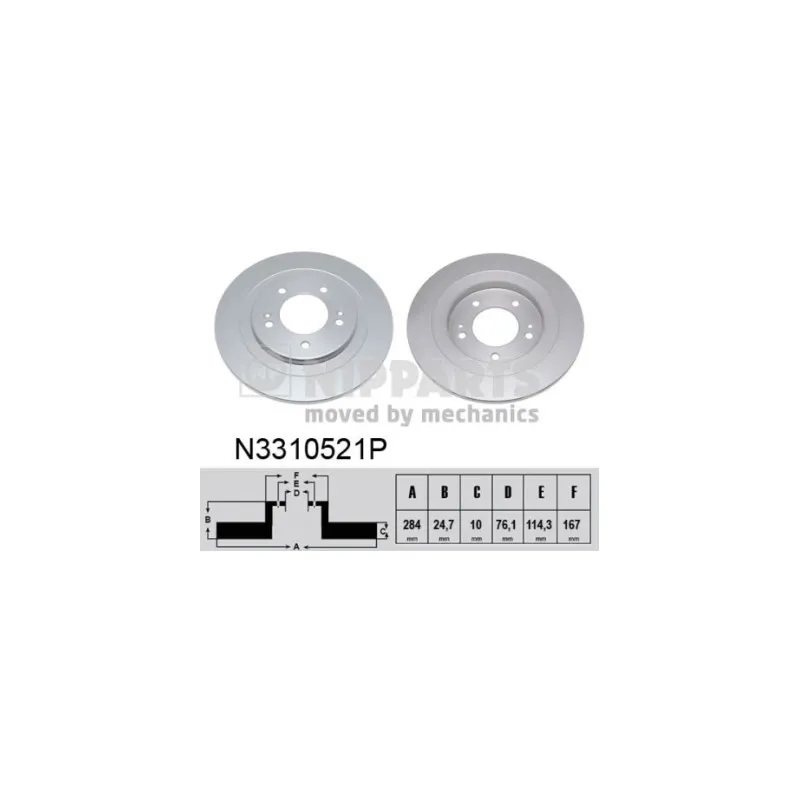 Jeu de 2 disques de frein arrière NIPPARTS N3310521P