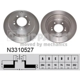 Jeu de 2 disques de frein arrière NIPPARTS N3310527