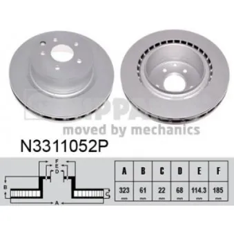 Jeu de 2 disques de frein arrière NIPPARTS N3311052P