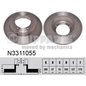 Jeu de 2 disques de frein avant NIPPARTS N3311055