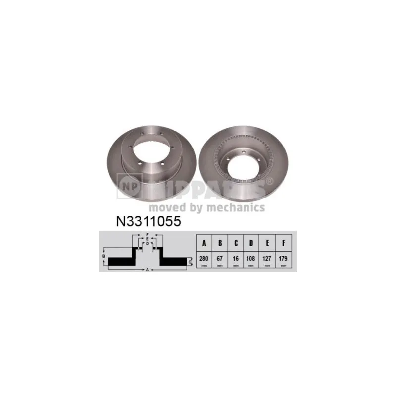 Jeu de 2 disques de frein avant NIPPARTS N3311055