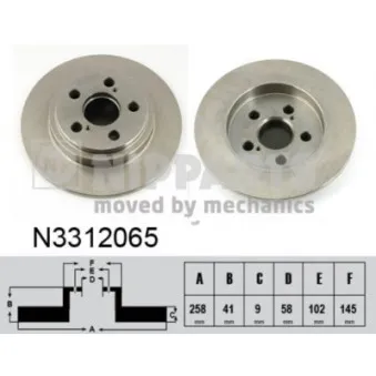 Jeu de 2 disques de frein arrière NIPPARTS N3312065