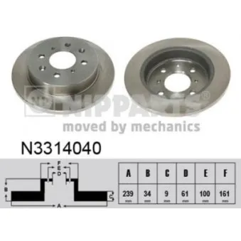 Jeu de 2 disques de frein avant NIPPARTS N3314040