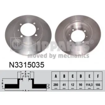 Jeu de 2 disques de frein arrière NIPPARTS N3315035