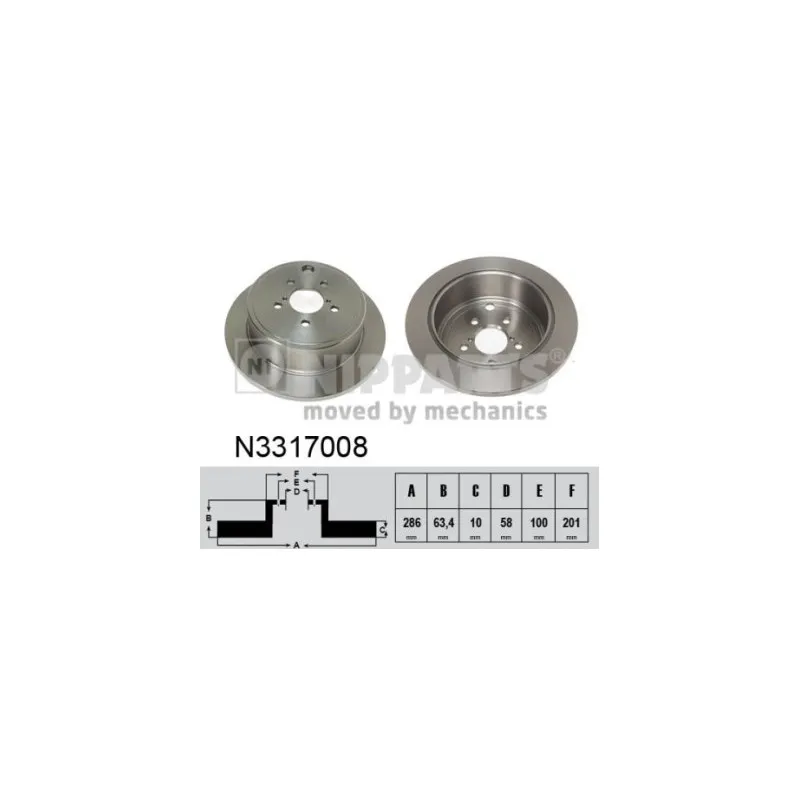 Jeu de 2 disques de frein arrière NIPPARTS N3317008
