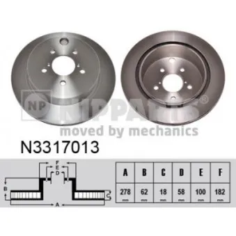 Jeu de 2 disques de frein arrière NIPPARTS N3317013