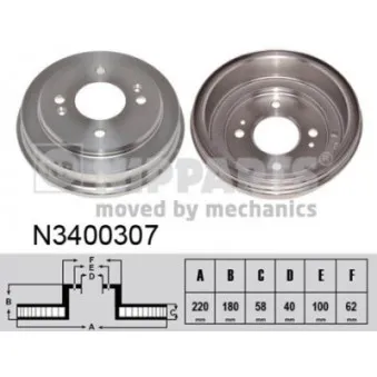 Tambour de frein NIPPARTS N3400307
