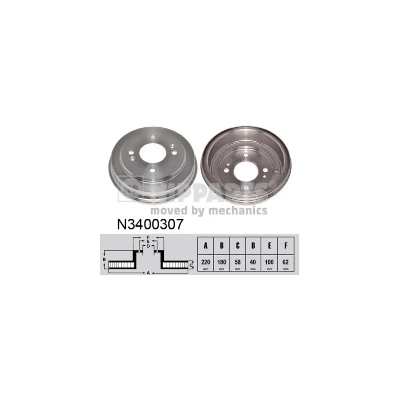 Tambour de frein NIPPARTS N3400307