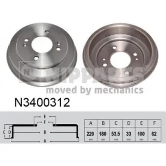 Tambour de frein NIPPARTS N3400312