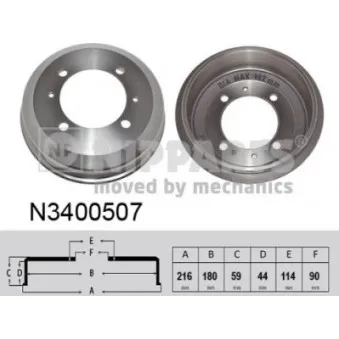 Tambour de frein NIPPARTS N3400507